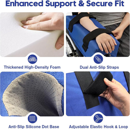 Wheelchair Armrest Pads, Lateral Support Arm Trough for Wheelchair, Foam Arm Rest Cushion for Torso Side Leaning, Comfort & Pressure Relief, 2pcs