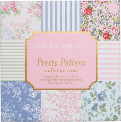 Laura Ashley Pretty Pattern Matching Game – 52 Floral Memory Cards in Decorative Gift Box – Classic Matching Game – Cognitive Brain Training & Family Fun | Classic Concentration Play with Elegant Botanical Artwork, Cognitive Brain Training and Family Fun