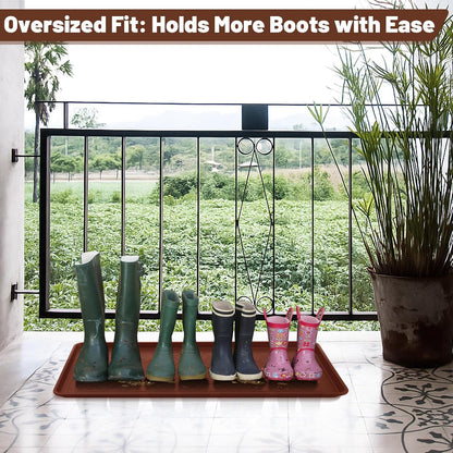 3 Pack Extra Large Boot Tray 40"x20" Long Shoe Mats Boot Storage with Raised Edge Waterproof Plastic Wet Shoe Tray for Entryway Floor Indoor Outdoor Mudroom Multi Use(Black)