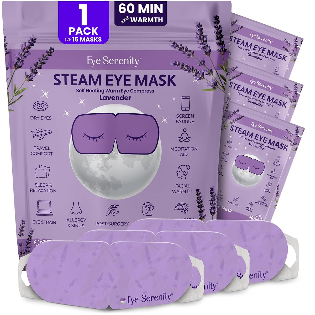 Eye Serenity Steam Eye Mask, Heated Eye Mask Fast Relief for Stye Unscented