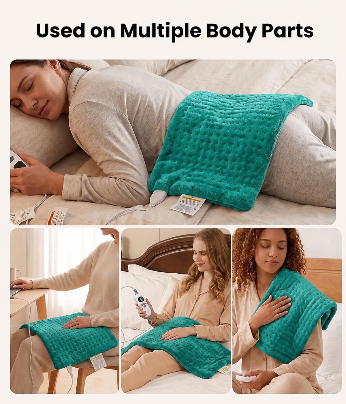 Electric Heating Pad for Back, Cramps, Shoulder, Moist & Dry Heat, 12"x24"