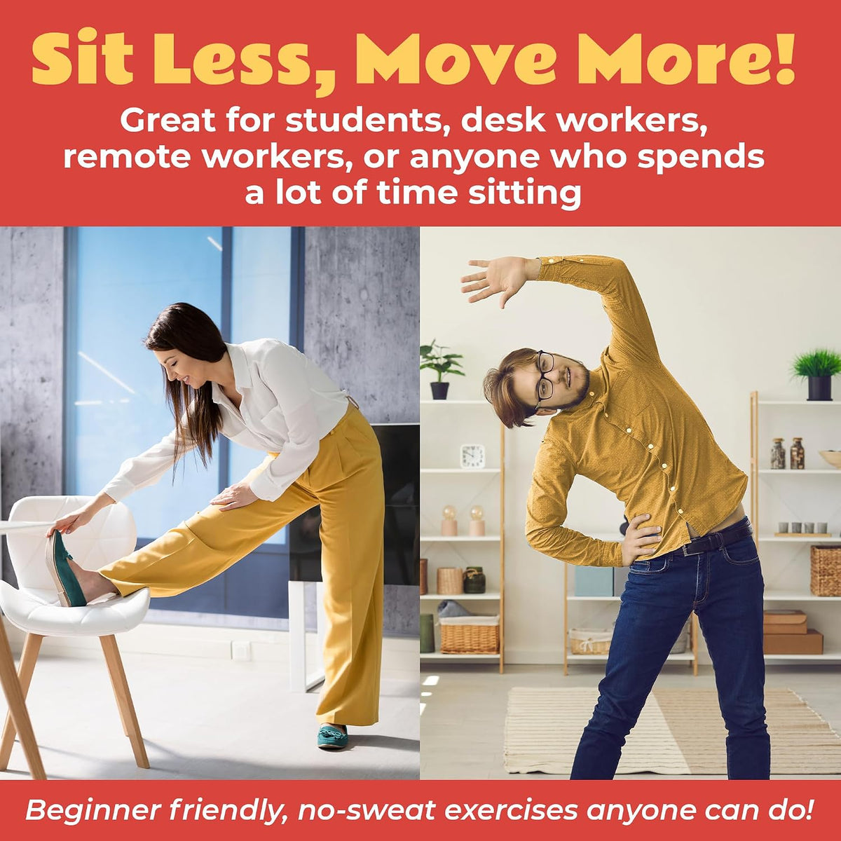 75 Desk Workout Cards - Desk Exercise and Stretching Deck for the Office