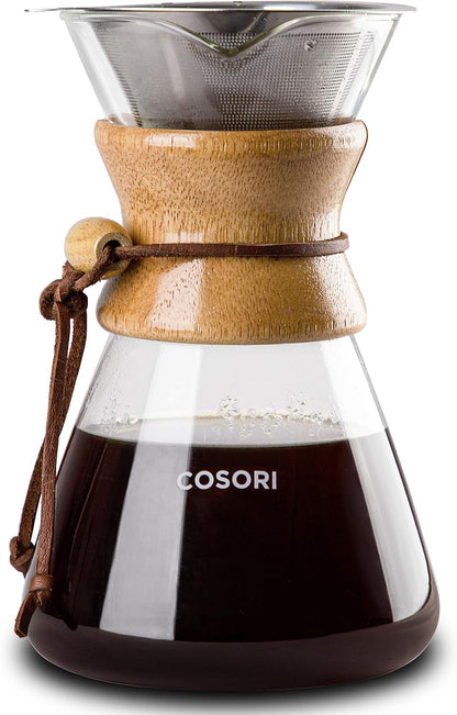 COSORI Electric Gooseneck Kettle Smart Bluetooth with Variable Temperature Control, Black & Pour Over Coffee Maker with Double-layer Stainless Steel Filter, 34 Ounce