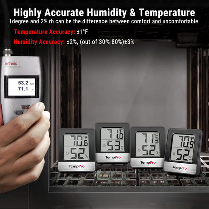 TempPro TP49 Digital Hygrometer Indoor Thermometer | Humidity Meter Room Thermometer with Temperature and Humidity Monitor Mini Hygrometer (Previously ThermoPro)