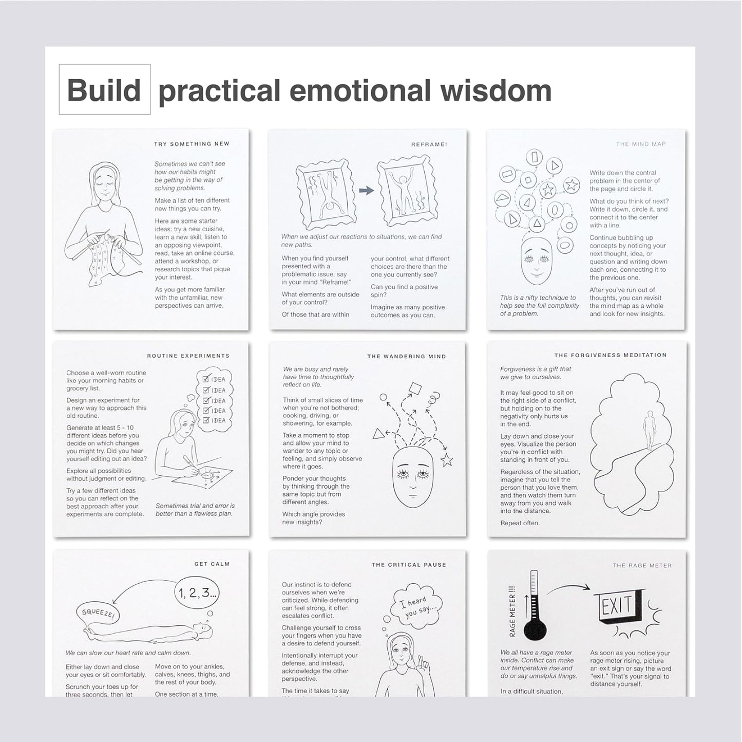 Mindfulness Cards | 48 Research-Backed Techniques for Real-Life Situations | Emotional Intelligence, Growth Mindset, Conflict Resolution, & Daily Mindfulness