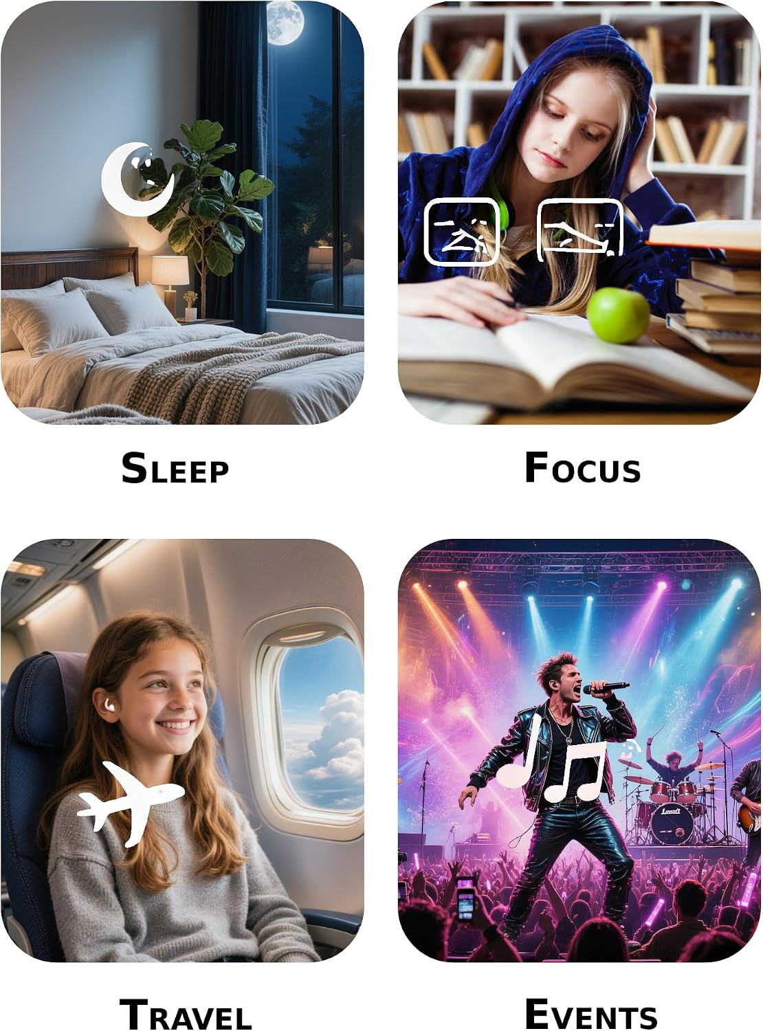 Afflatus Kids Ear Plugs for Sleep and Noise, Small Size, Skin-Soft, 26dB