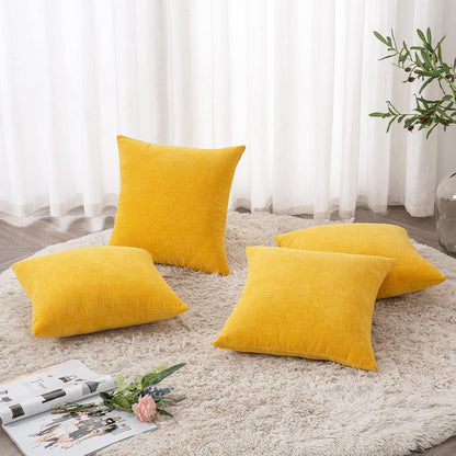 GAWAMAY Lumbar Support Pillow Decorative Rectangle Throw Pillow Covers 12"x20" Inch Set of 2, Soft Chenille Fall Pillowcase for Living Room Bedroom Sofa Couch Cushion Cover Grey 30x50cm (No Insert)