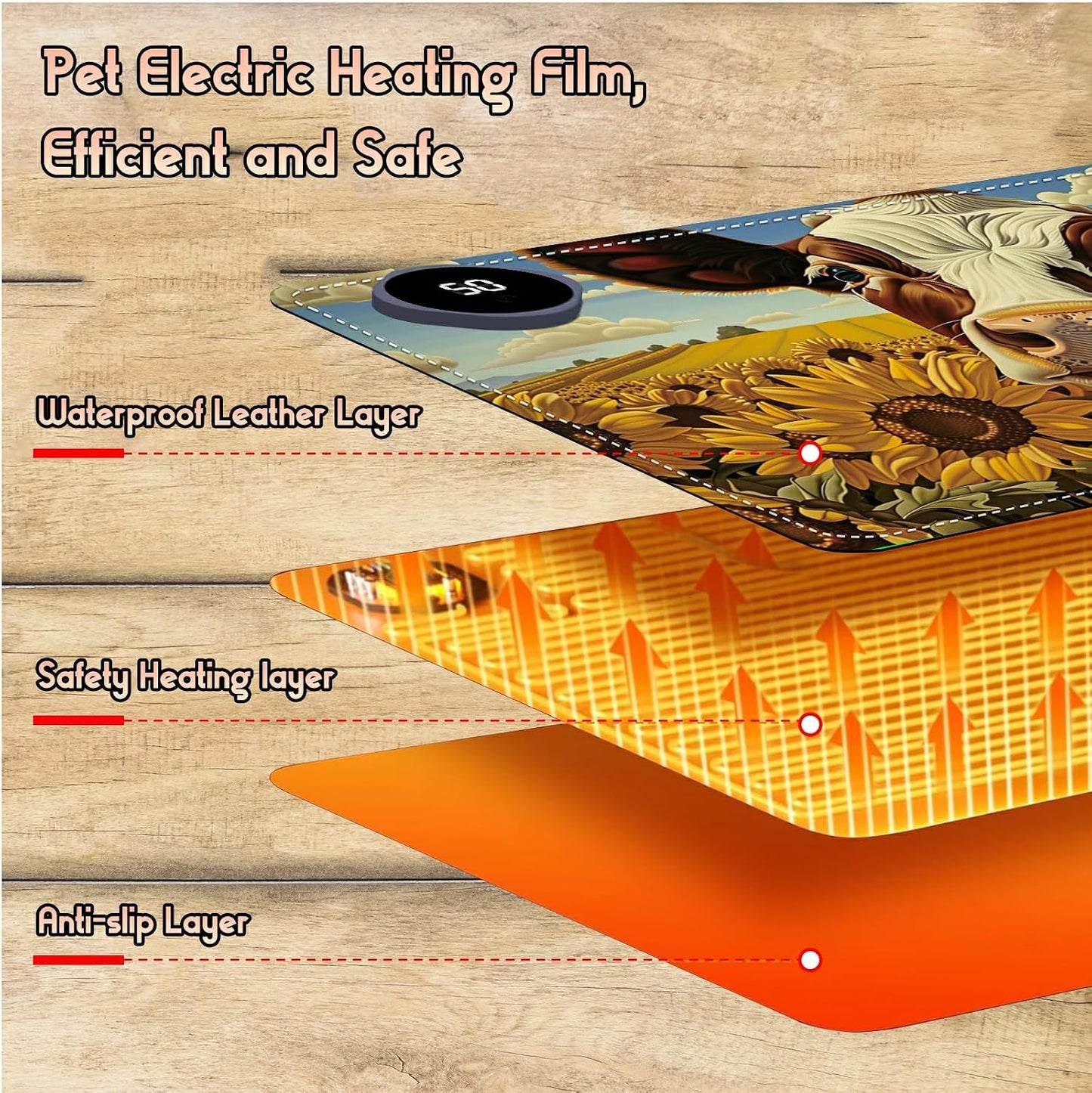 Heated Desk Pad Heated Large Mouse Pad, Electric Quickly Warm Desk Mat with 3 Levels Heating 3 Hours Auto Shut-Off, 31.5" x 13" Warm Gaming Mousepad Hand Foot Warmer, Baby Elephant
