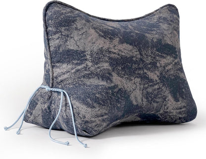 Pat. Pend. Lumbar Support Pillow, Reading Pillow, Moss Green | Back pillow for reading on a couch, sofa, or armchair; triangle cushion with removable, washable cover for lounging