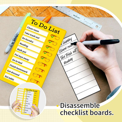 Chore Chart To Do List Adhd Tools for Kids and Adults Sliding Morning Routine Chart for Kids Detachable RV Checklist Board Reusable My Chores Checklist Task Board