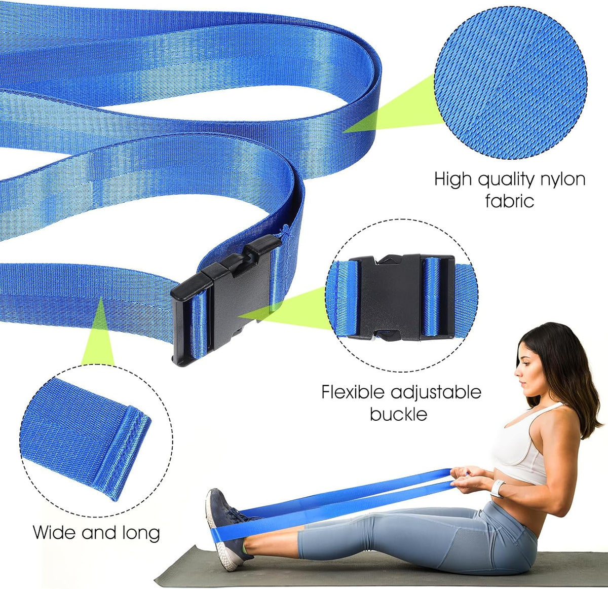 Physical Therapy Strap, Extremity Mobilization Belt, Manual Traction Strap, Adjustable Stretch Straps for Stretching Yoga Leg Shoulder Exercise