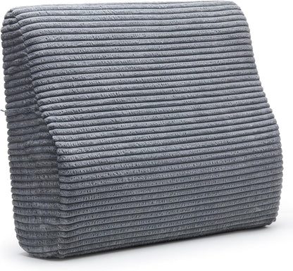 Lumbar Support Pillow for Recliner Chair/Accent Chair/Couch, Washable Cover | Large Memory Foam Back Support Cushion for Elderly, Ergonomic Backrest Pillow for Back Rest/Pain Relief/Reading, Gray
