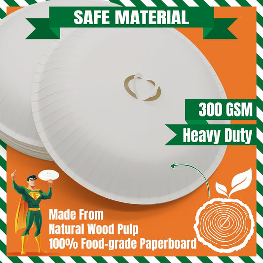 Paper Microwave Cover, 10 Inch Disposable Splatter Guard for Food, 25 Pack