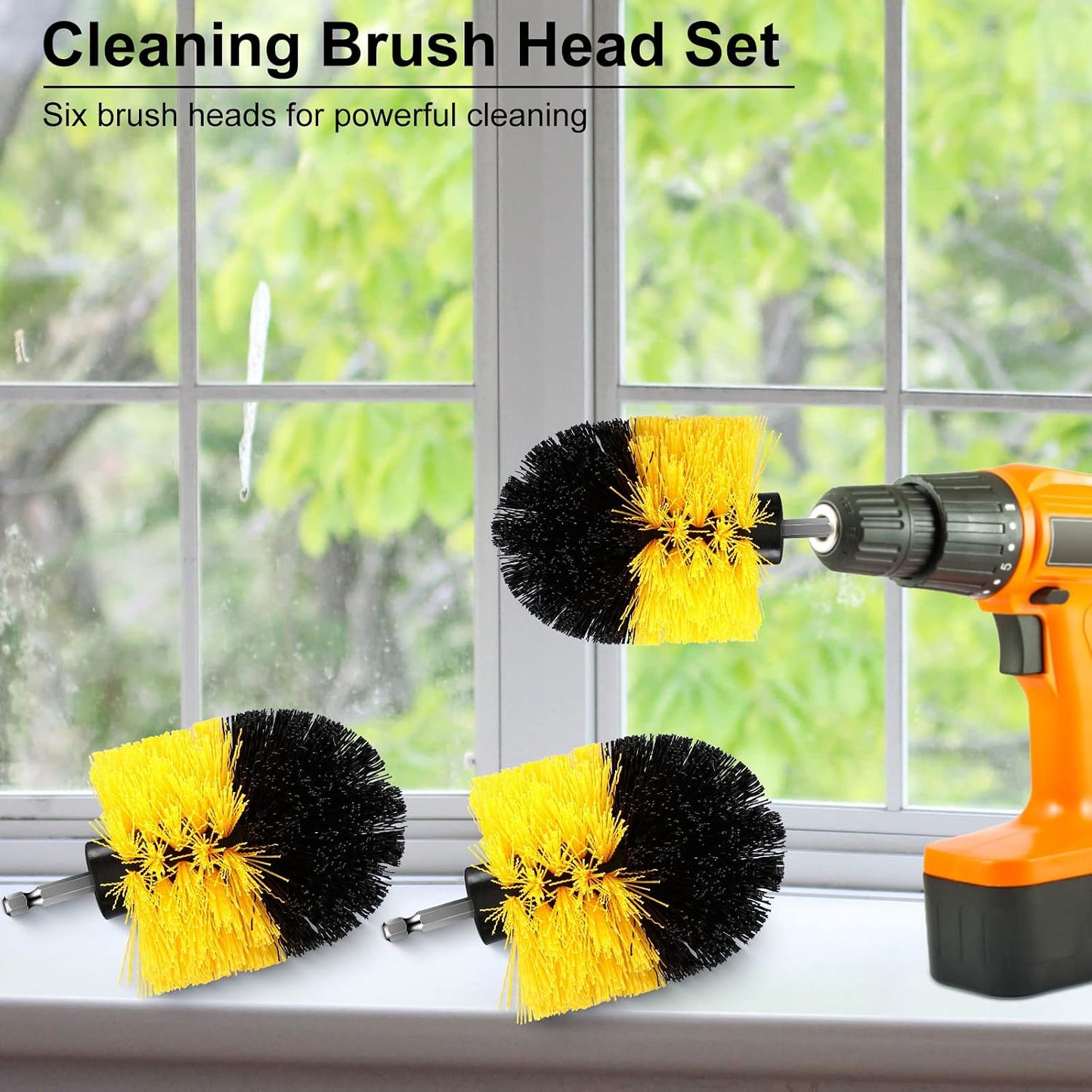 Drill Brush Nylon Drill Brush Attachment Electric Power Scrubber Scrub Attachment Multi Purpose Cleaning Supplies for Bathroom Surfaces Tub Grout Shower Kitchen Tile Auto Car