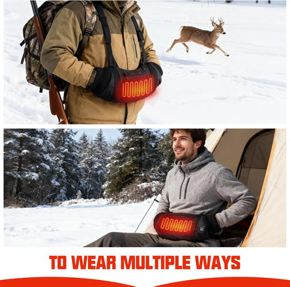 10000mAh Heated Hand Warmers Pouch(Includes Power Bank) | Electric Heated Hand Muff with 3-Level Heat Setting, Rechargeable Power Bank, Adjustable Strap, 2 Pocket for Hunting, Camping