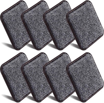 ASTIMESA 8 Pieces 3" Square Furniture Sliders, Heavy Duty Furniture Pads Cups with Carpet Base, Reusable Floor Protectors for Hardwood Vinyl Tile Couch Table Chair Bottom (Brown) (78mm, Square)