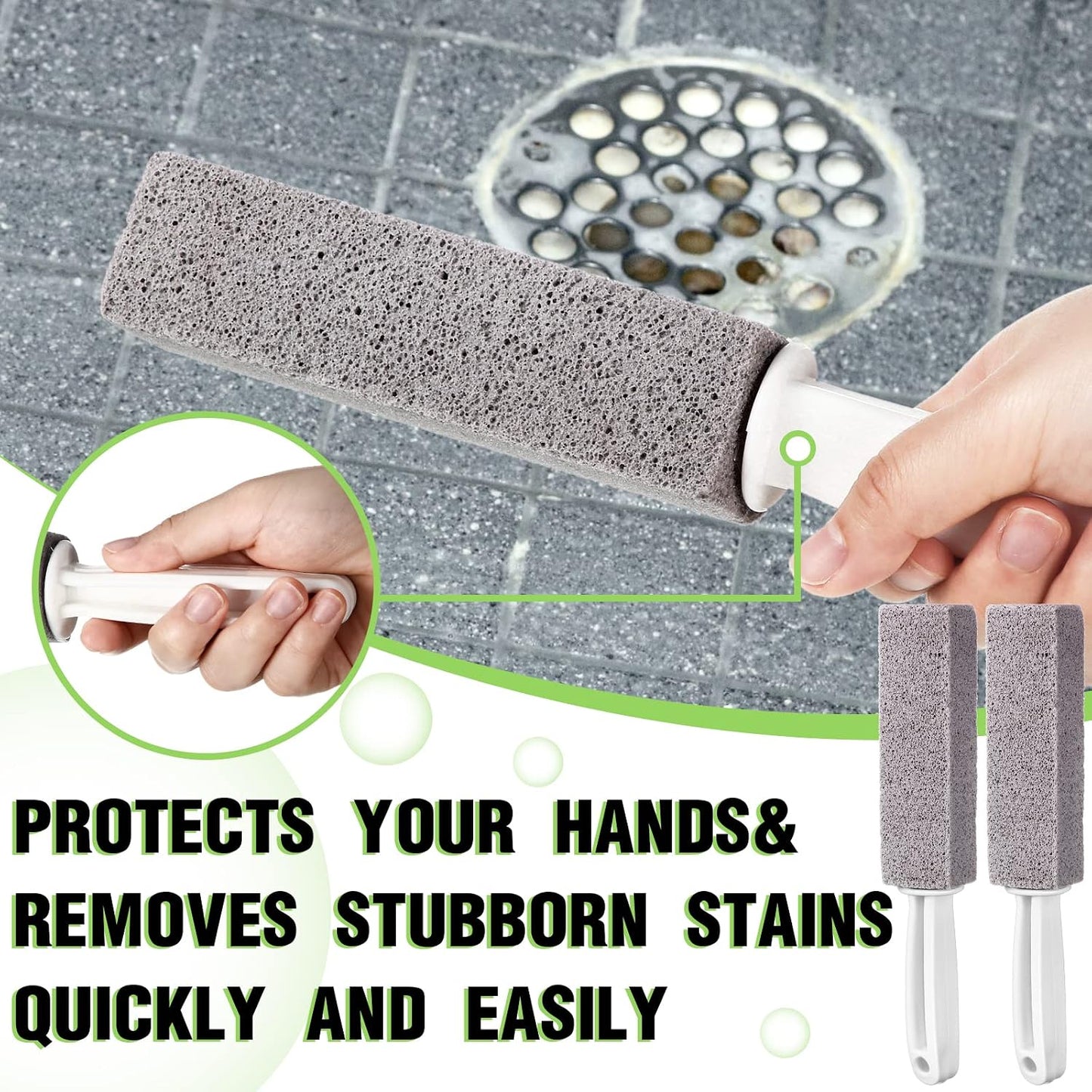 30 Pieces Pumice Toilet Bowl Brush Pumice Stone with Long Handle | Remove Limescale and Rust Toilet Stone Brush Block for Toilets Bath Grout Pool Kitchen Stove Oven Tubs Sinks Showers