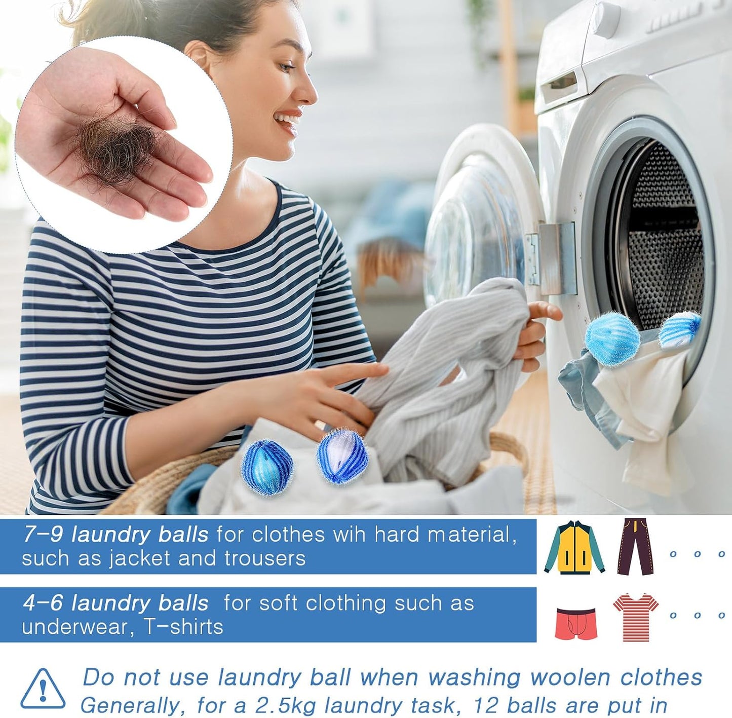 Blulu 18 Pieces Pet Hair Remover for Laundry, Classic Color | Reusable Washing Machine Hair Catcher Pet Dog Cat Fur Catcher Lint Remover from Laundry