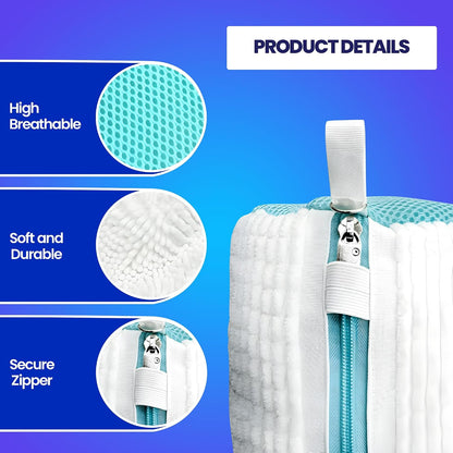 Shoe Washing Machine Bag with Brush & Trees Reusable Laundry Shoe Bag Set | 2pc Reusable Sneaker Washing Bag Kit with Zip Protection shoe cleaning bag 3k chenille material 360 deep Clean Shoe Wash Bags