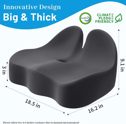 Memory Foam Seat Cushion, Ergonomic Office Chair Cushion for Long Sitting