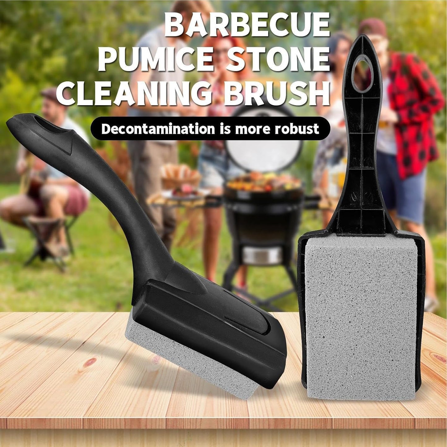 Pumice Stone Brush, Safe and Effective Surfaces Cleaner, 25x8x4.5cm, Grill Cleaning Brush, Tile Grout Cleaning Pumice, Ergonomic Handle, for Grill Grates, Range Hood Filter, Oven Interior, Frying Pan