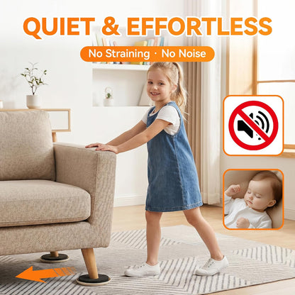Furniture Sliders Plastic Sliders for Carpet and Hardwood Floors, Reusable Furniture Moving Pads, Chair Legs Floor Protectors, Easy Move Heavy Furniture (Beige, 16 Plastic 3 1/2” Slides)