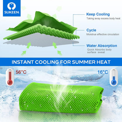 Sukeen 4 Pack Cooling Towels (40"x 12"), Cooling Neck Wraps, Soft Ice Towel