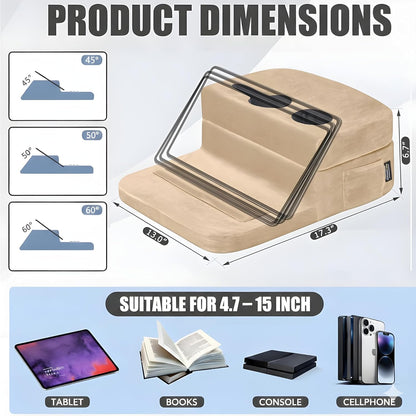 Couch Cup Holder Tray Pillow - Bed, Couch Caddy, Sofa, RV & Car - Holds Drinks, Snacks, Remotes, Phones, Kindle, Tablet | Bed Cup Holder (Grey)