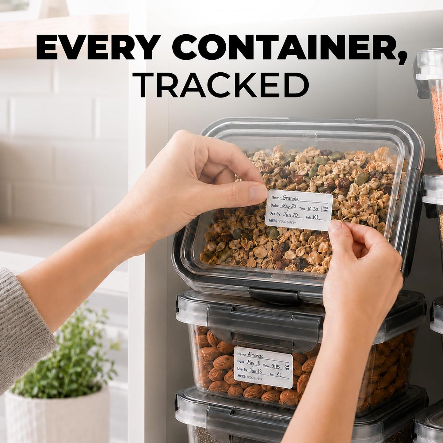 MESS Dissolvable Food Labels, Blank, 1x2 500/Roll - Dissolves in 30 Seconds or Less - Removable Pantry, Meal Prep & Food Storage Labels - Canning & Freezer Use