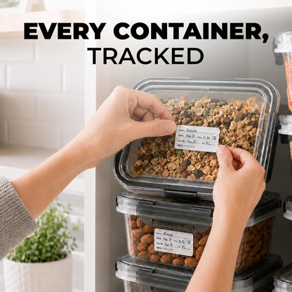 MESS Dissolvable Food Labels, Blank, 1x2 500/Roll - Dissolves in 30 Seconds or Less - Removable Pantry, Meal Prep & Food Storage Labels - Canning & Freezer Use