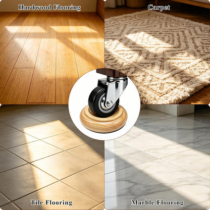 Piano Caster Cups Furniture Pads Upright Piano Caster Cups Wood Coasters Cups Floor Protectors for Furniture Furniture Floor Protectors (Walnut, 4)