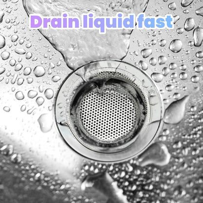 2 Pack Kitchen Sink Drain Strainer with Handle, Stainless Steel Large Kitchen Sink Drain Basket Food Catcher, Outer Diameter 4.5 Inch, Rust Free
