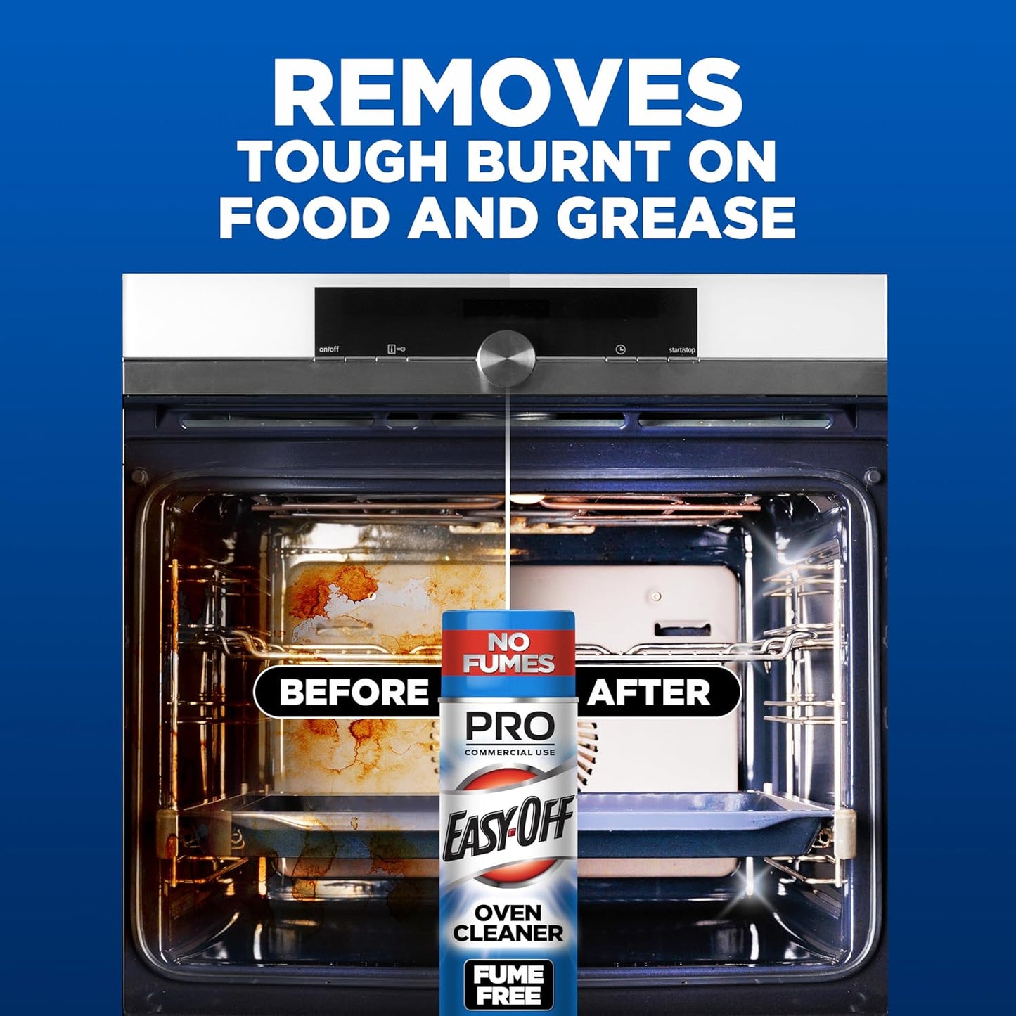 Easy-Off Fume Free PRO size Oven Cleaner Foam, Removes Grease & Burned-On Food, For Ovens, Air Fryers & More 24oz