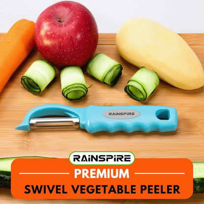 Rainspire Vegetable Peeler Potato Peelers for Kitchen, Sharp Stainless Steel Blades Veggie, Comfortable Handle Fruit Peeler, Carrot Peeler Apple Peeler Dishwasher Safe Black, 1-Pack