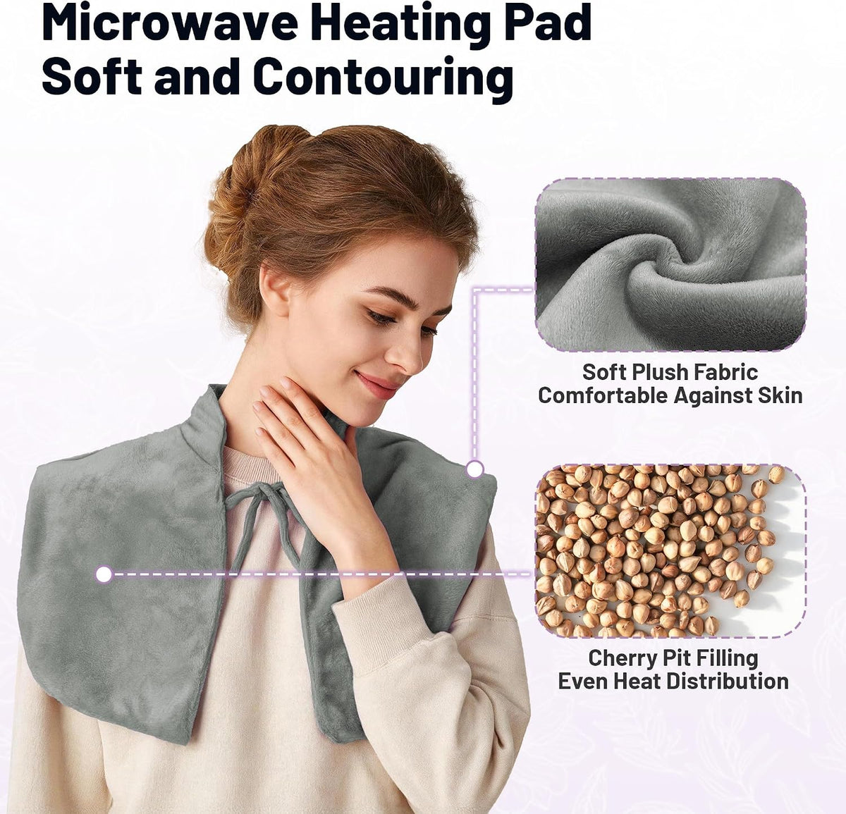 SPRING SEAON Microwavable Neck Heating Pad for Shoulders, Back and Chest