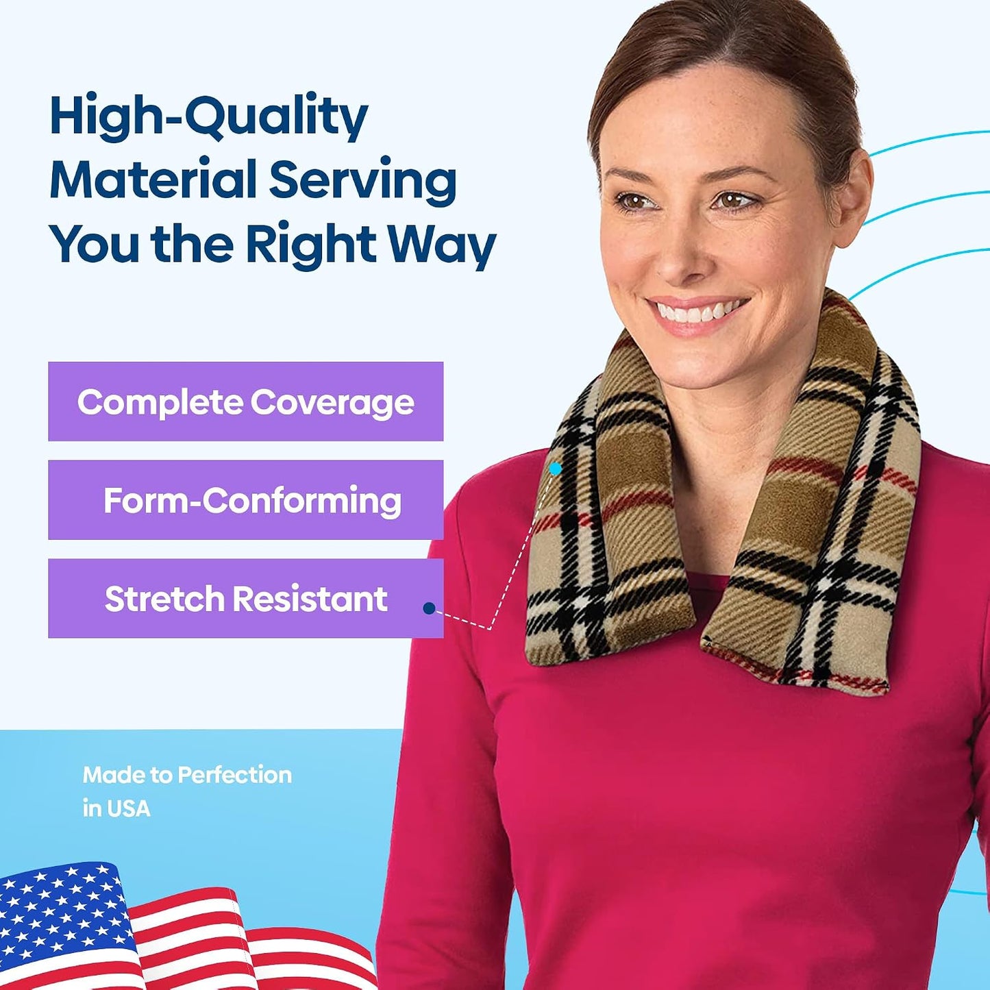 SunnyBay Microwavable Heating Pad for Neck and Shoulder, Heated Neck Wrap, Microwave Heat Pad, Weighted Beanbag Moist Hot or Cold Compress, 2.2 lbs, 26x4 Inches, Buffalo