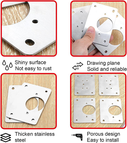 2Pairs Thick Hinge Repair Plate Kit with Hole for Cabinet Door | Rust Resistant, Stainless Steel Plate Repair Brackets, Easy Installation with Mounting Screws Fixing for Kitchen Cupboard