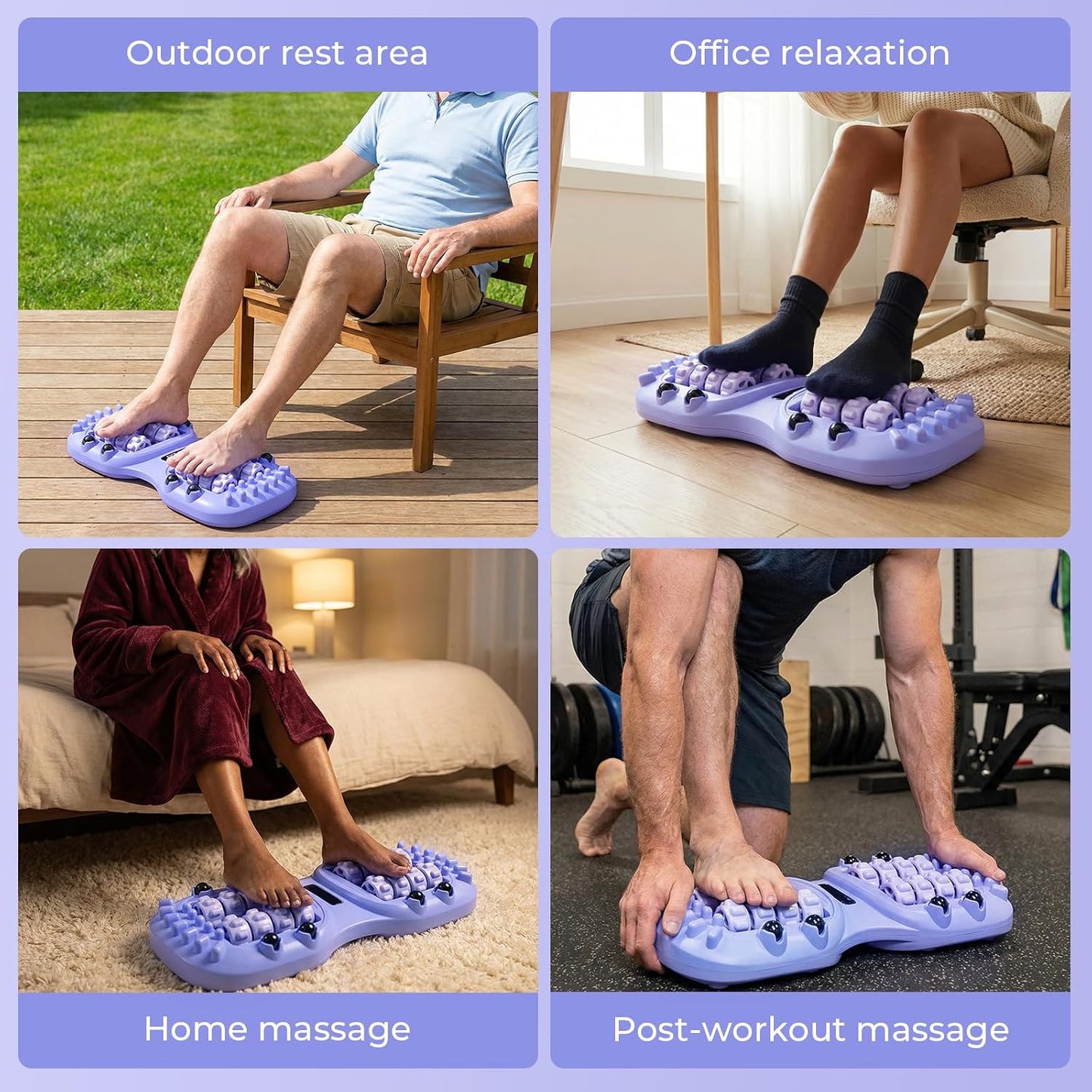 16 Wheel Foot Roller Massager, Ergonomic Feet Rolling Massager with 8 Magnetic Pressure Points for Circulation