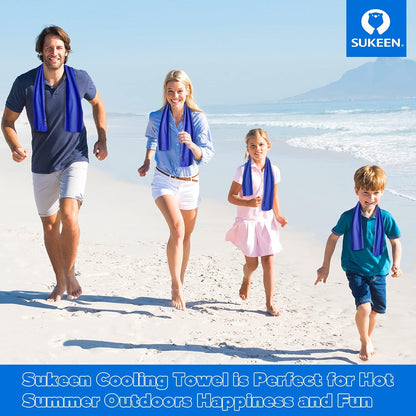 Sukeen 4 Pack Cooling Towels (40"x 12"), Cooling Neck Wraps, Soft Ice Towel