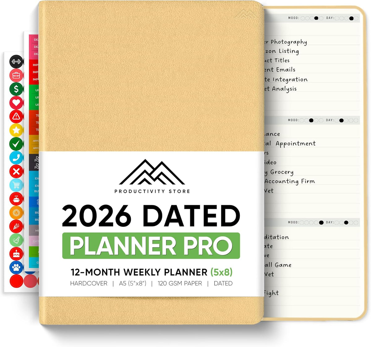 Dated, 2026 Planner, 5.8” x 8.3” - The #1 Productivity Planner to Achieve Your 2026 Goals - Planner 2026-2027 by PRODUCTIVITY STORE (A5, GREY)