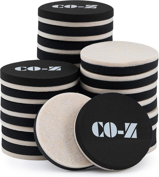 CO-Z Felt Furniture Sliders - 16 Pack with 8 Plastic & 8 Felt Sliders, 3 1/2" Reusable Furniture Sliders for Carpet Hardwood Floors, Heavy-Duty Furniture Gliders Movers, Moving Pads for Hard Surfaces