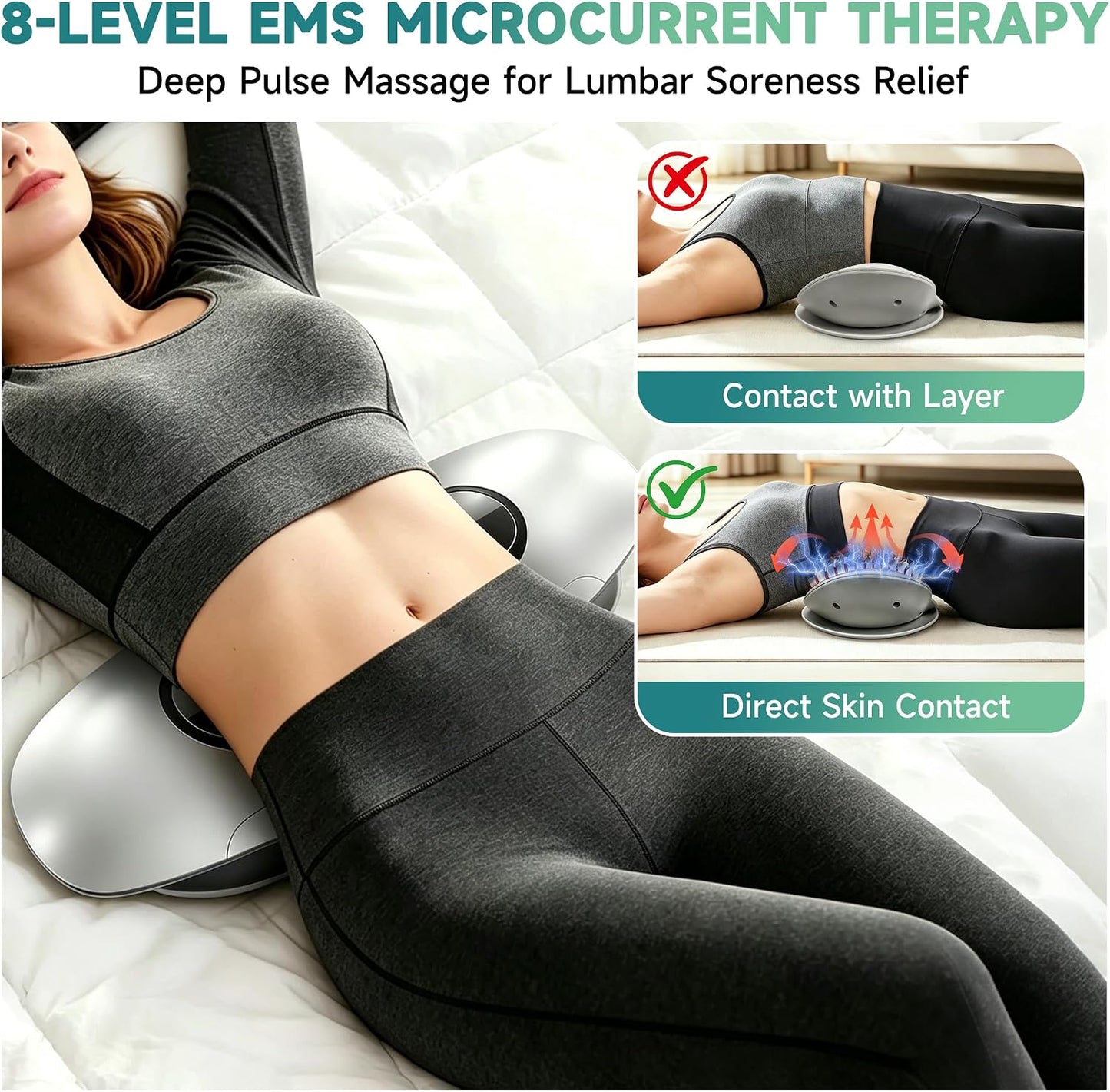 4in1 Electric Lumbar Traction Device, Back Massager for Muscle Pain Relief | 3-Level Heat, 8-Mode Electrotherapy, Vibration, Dynamic Airbag Traction, Auto Shut-Off, Home & Office Use, Muscle Relaxation