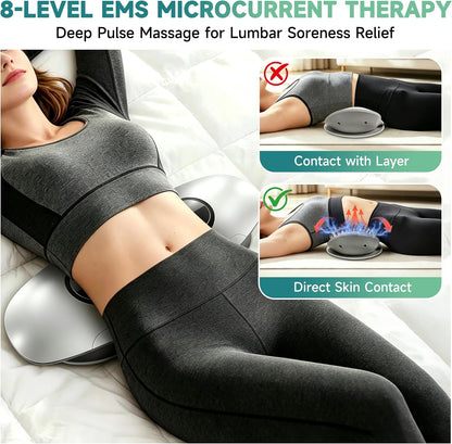 4in1 Electric Lumbar Traction Device, Back Massager for Muscle Pain Relief | 3-Level Heat, 8-Mode Electrotherapy, Vibration, Dynamic Airbag Traction, Auto Shut-Off, Home & Office Use, Muscle Relaxation