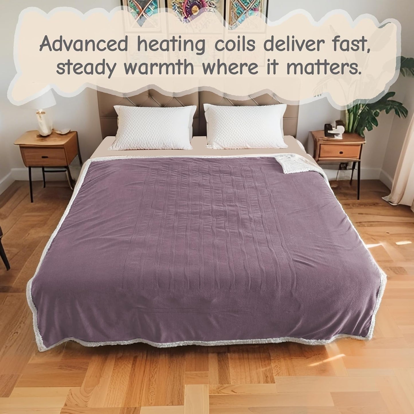 Soypipo Electric Heated Throw Blanket 50"x60", Faux Fur Plush with 4 Heat Settings & 2/4/8/10H Auto Shut-Off, Overheat Protection, Machine Washable, for Office & Chair, Dark Grey