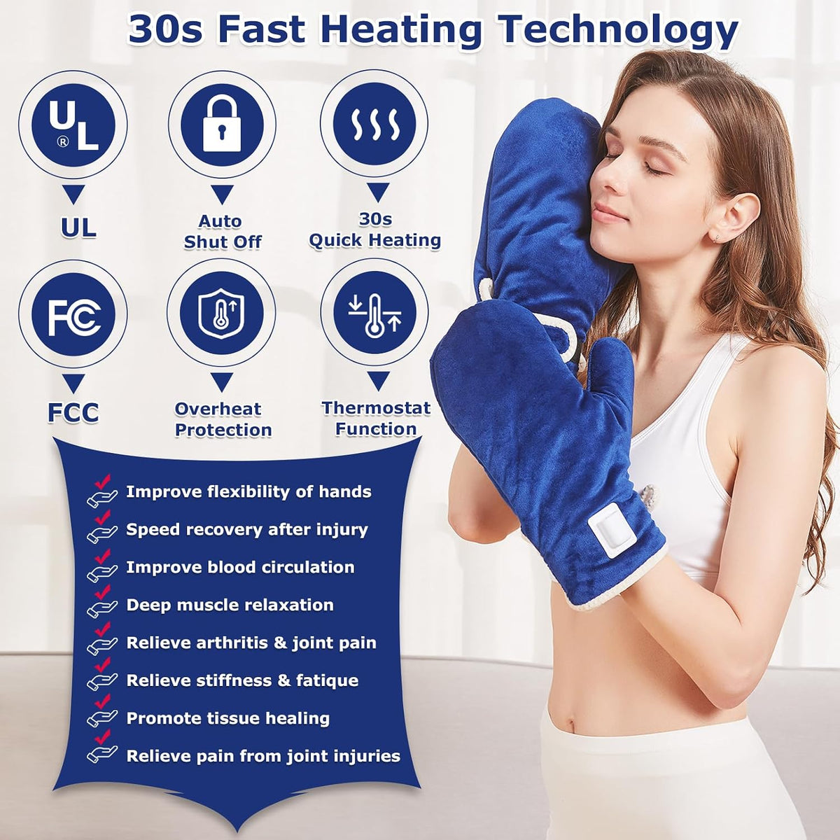 CAMECO 1 Pack Foot Ankle Heating Pad for Neuropathy Pain Relief, 86℉-158℉ Electric Heated Foot Warmer for Achilles Tendinitis & Plantar Fasciitis, Under Desk Heat Therapy Wrap Booties for Women Men