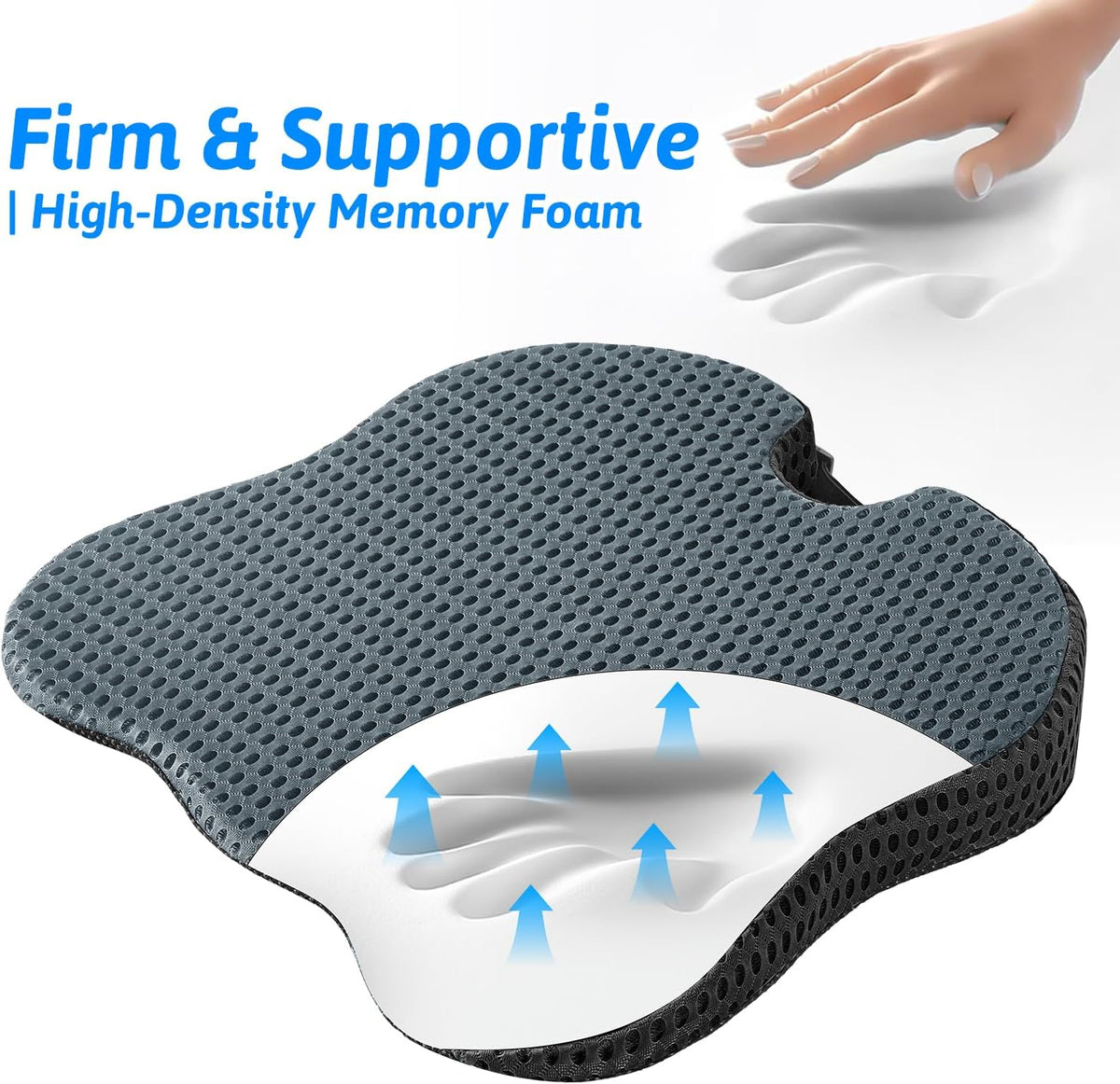 Wedge Car Seat Cushion for Better Visibility & Sciatica Pain Relief