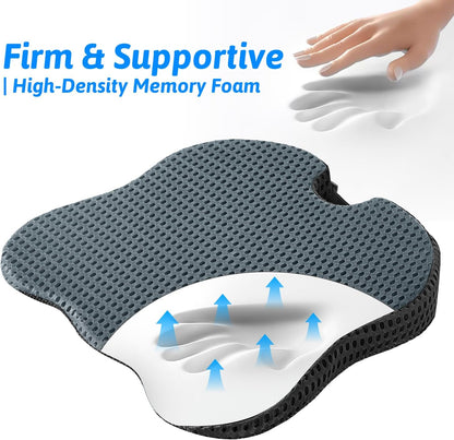 Wedge Car Seat Cushion for Better Visibility & Sciatica Pain Relief