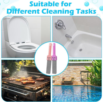 Outus 48 Pack Pumice Stone for Toilet Cleaning with 6 Reusable Handles, Powerful Pumice Cleaning Sticks for Toilets, Tubs, Sinks, Grills and Pool Tiles, Effectively Removes Hard Limescale
