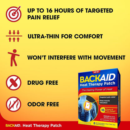 Backaid Heat Therapy Patch, Air-Activated Therapeutic Heat, Wide