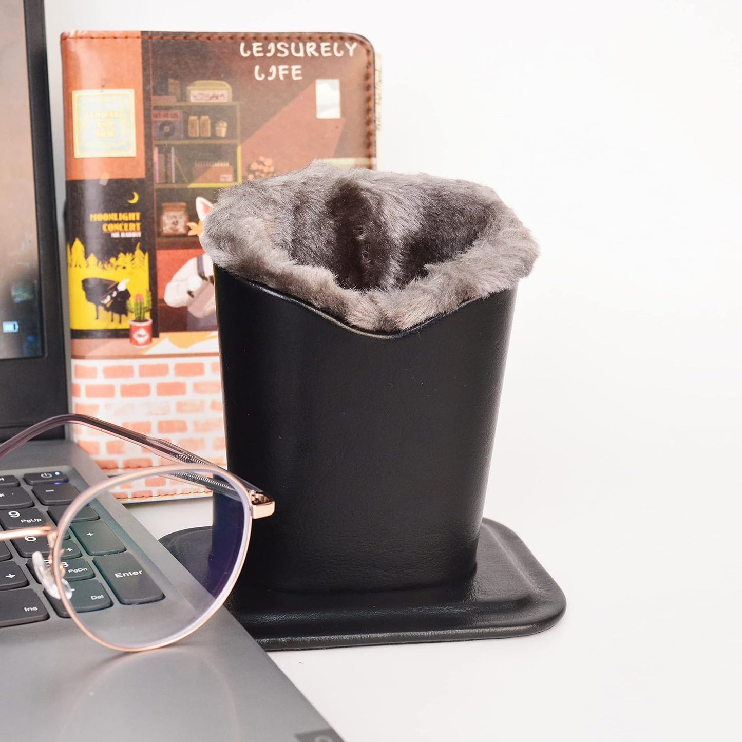 Pack of 2 Soft Plush Lined Eyeglasses Holder Stand Protective Glasses Holder Stand